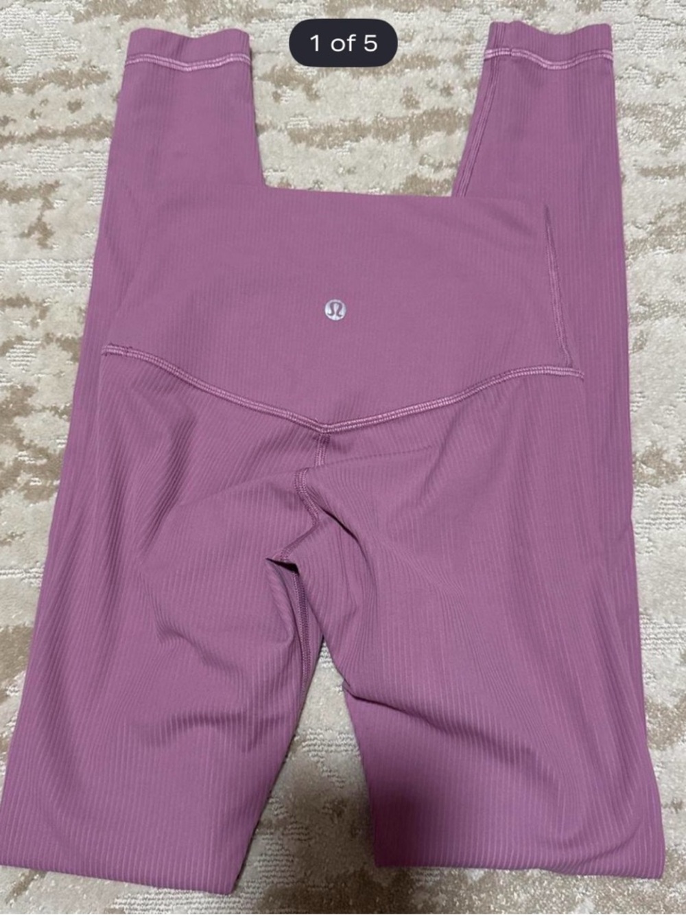 lululemon mauve ribbed high-rise leggings